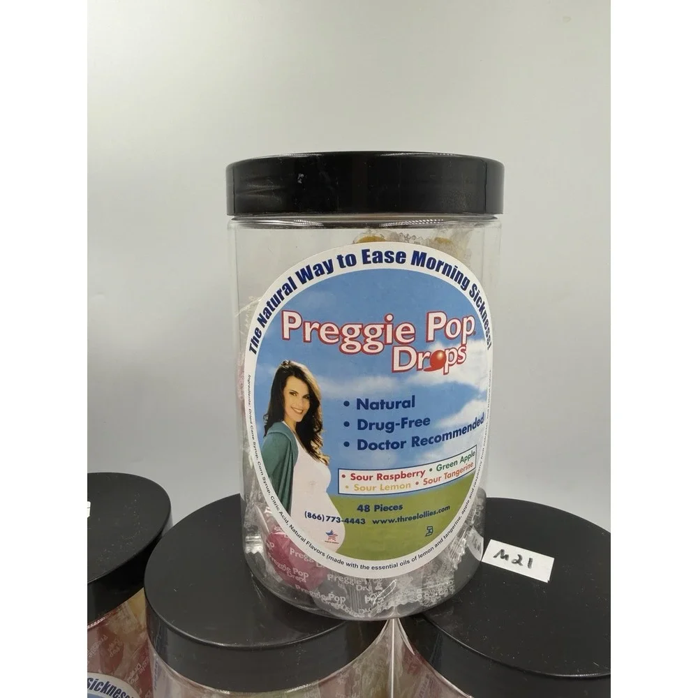 5 Preggie Pop Drops For Morning Sickness  Assorted Sour Flavors 48 Pc X5=240 CTs